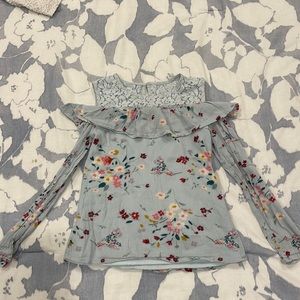 Abercrombie kids size 7/8 long sleeve flower blouse